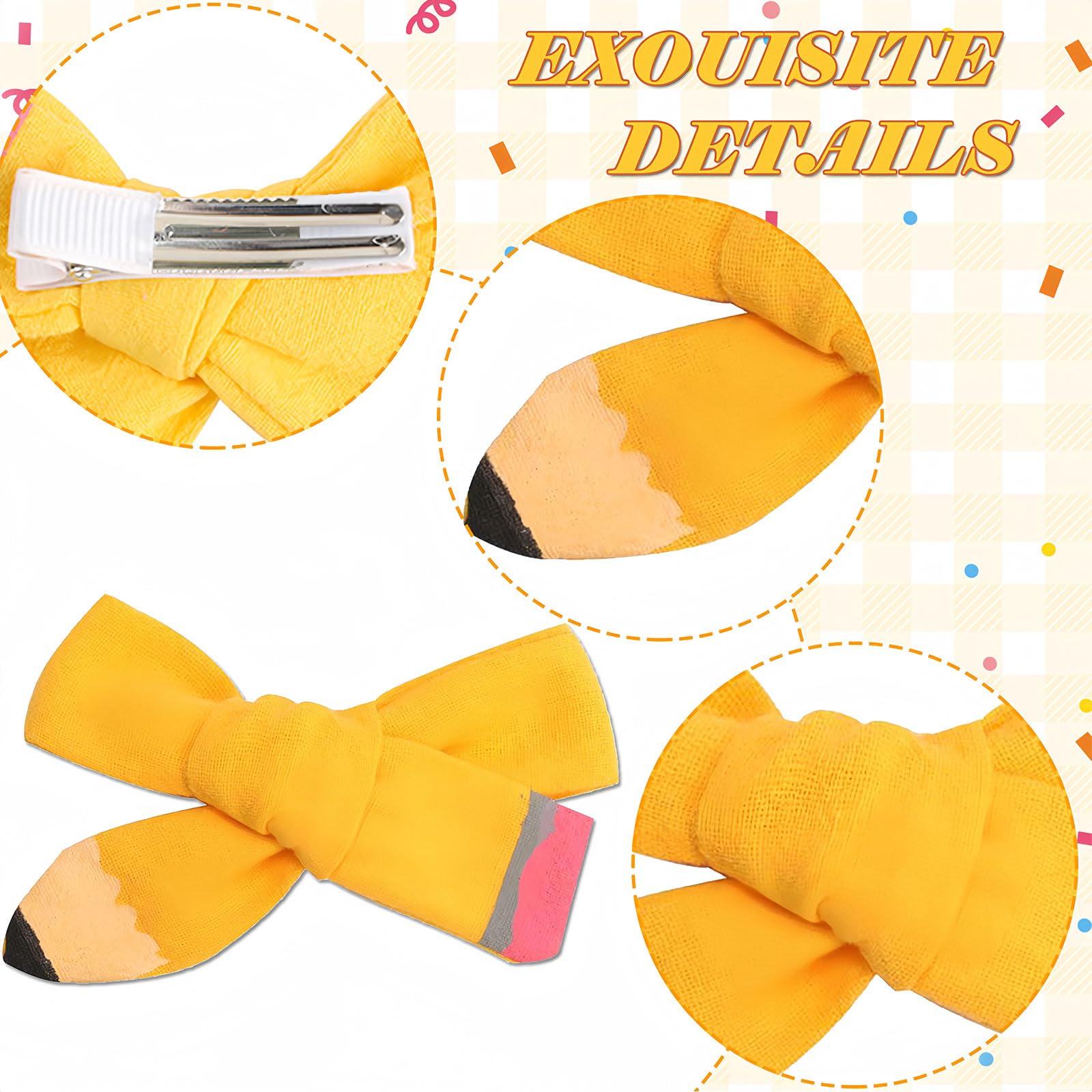 HAIMITI yellow pencil clip on school uniform, easy to pair with outfits.