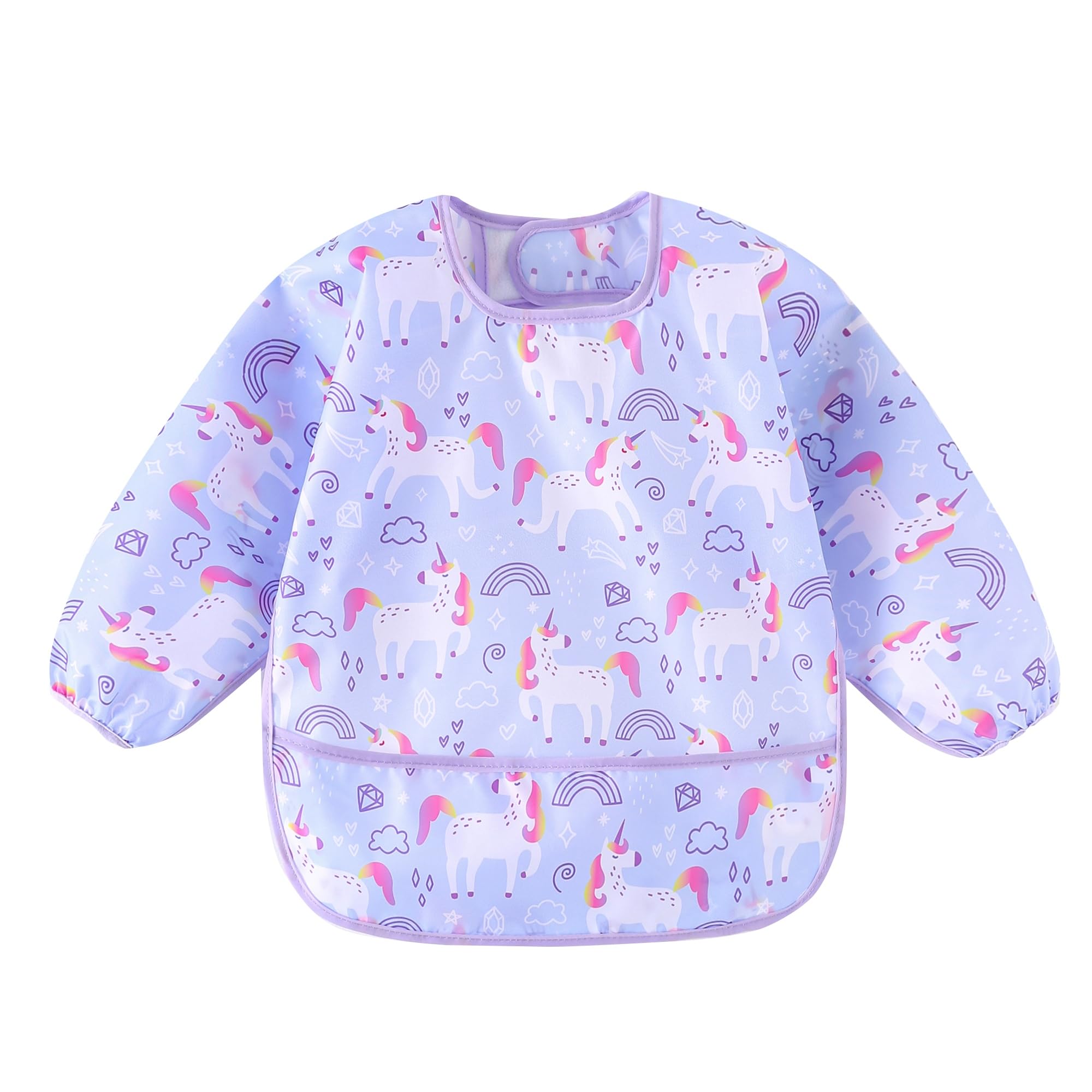 HaimoBurg catch-all pocket catches crumbs during toddler meals.