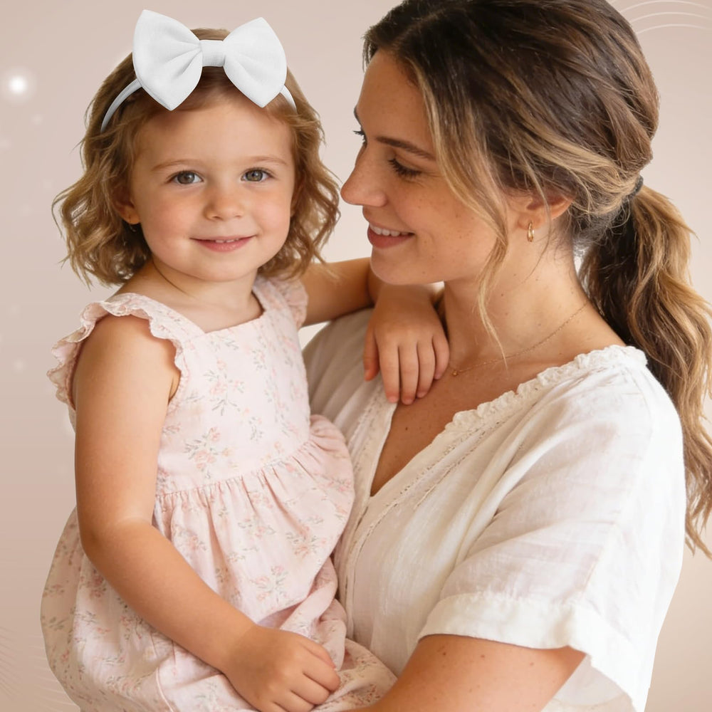HairChrysm baby bow headbands ideal for photoshoots and outfits.