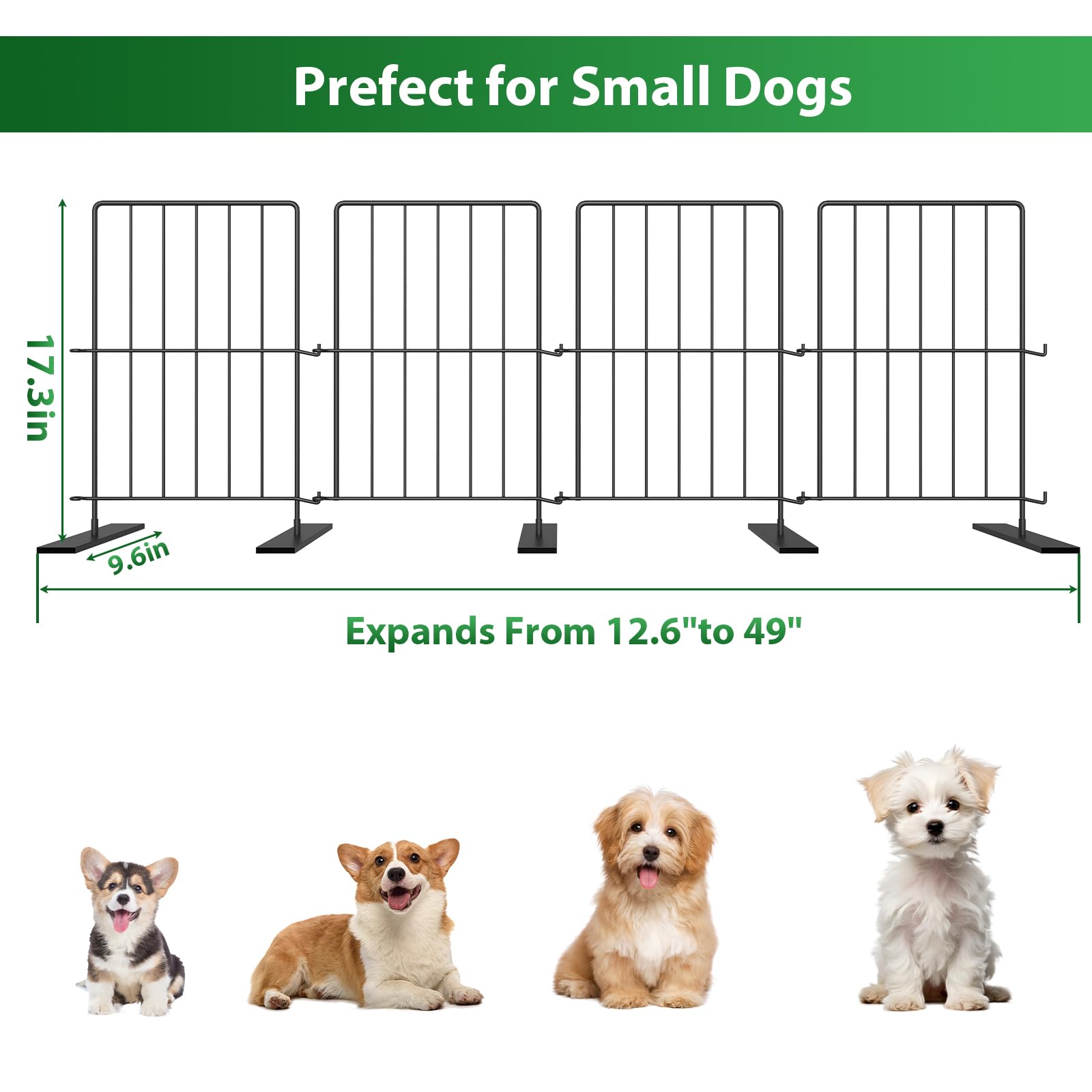 HAITRAL dog gate with foldable iron base provides sturdy support
