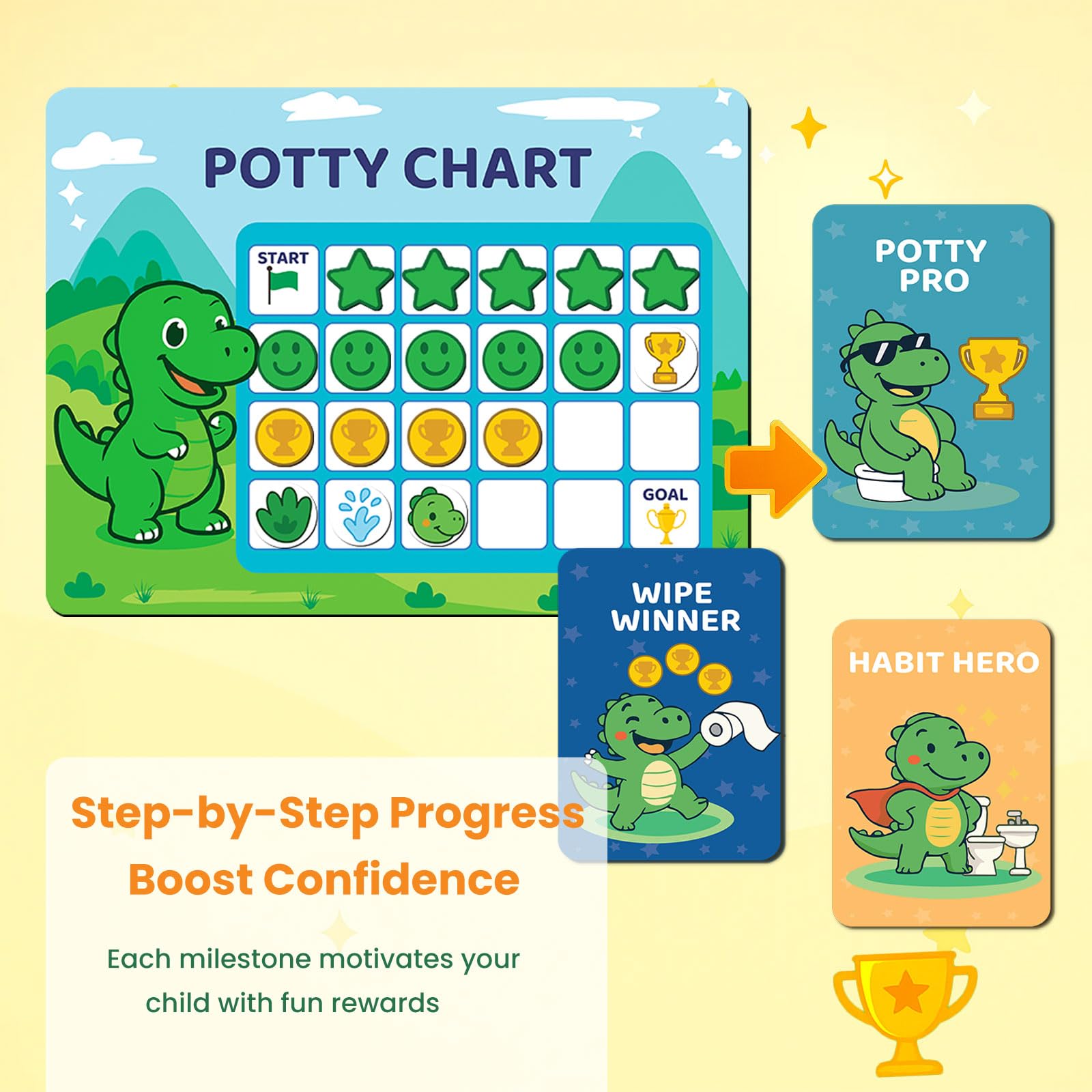 HAJOROM Achievement badges and cards celebrate milestones with magnets.