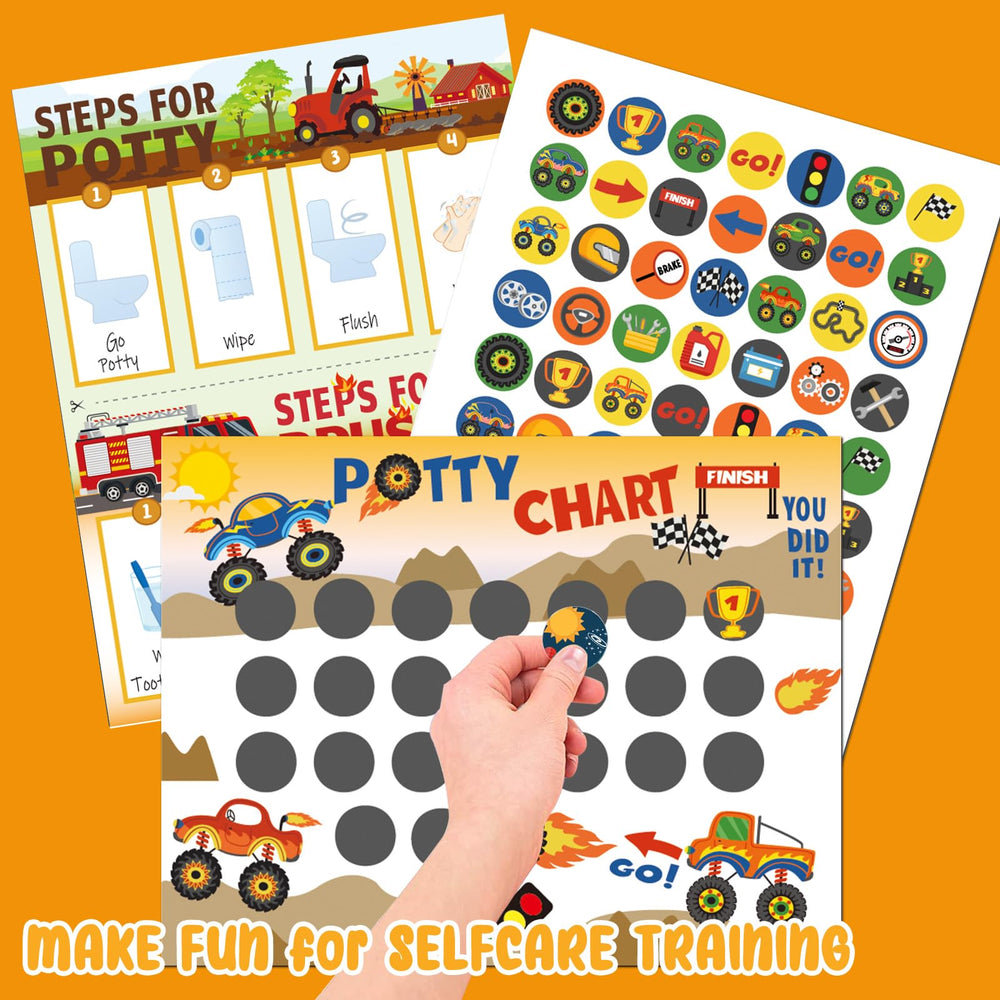 HAJOROM potty chart farm theme brings familiar scenes to reinforce routines