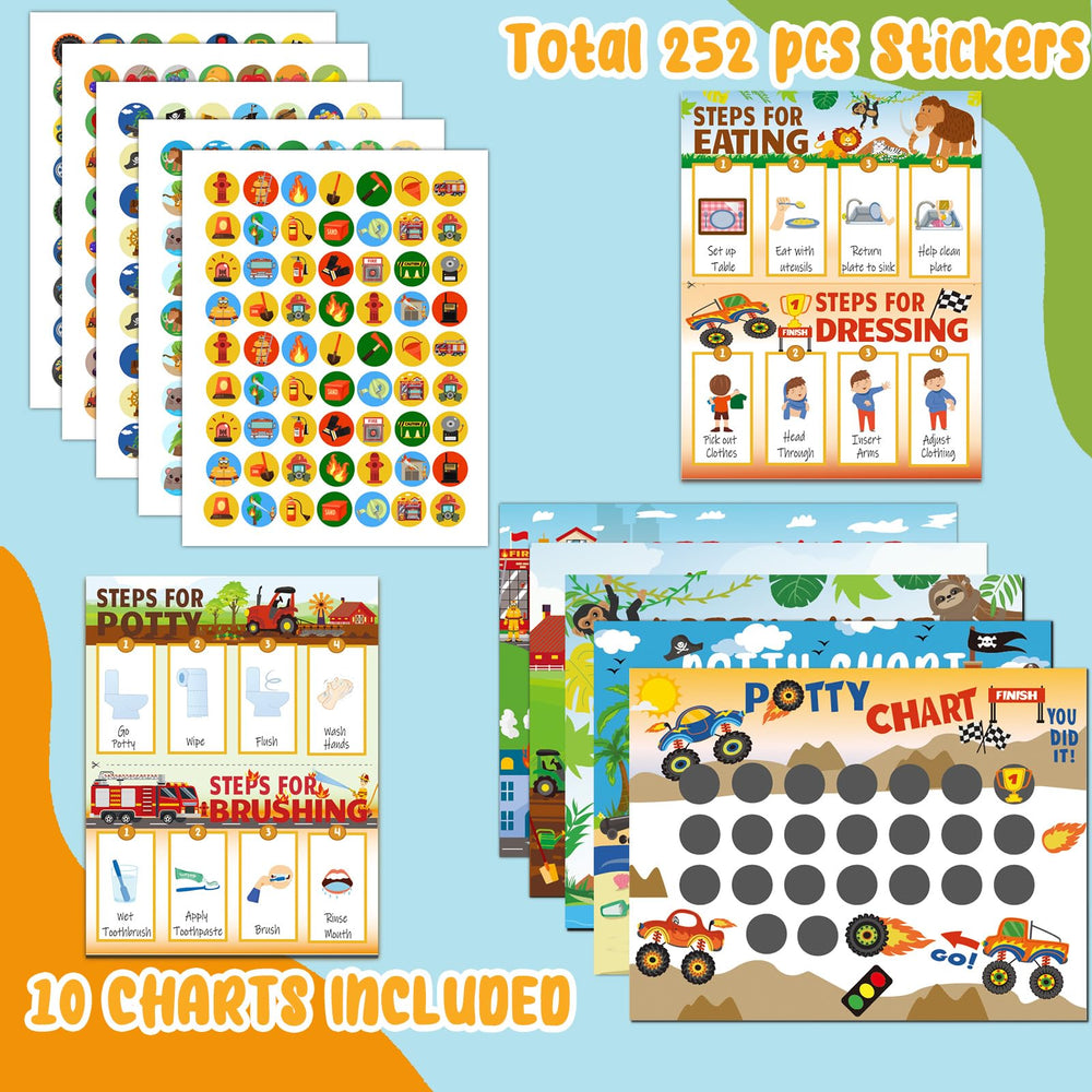 HAJOROM potty chart fireman theme sparks consistency during toilet training