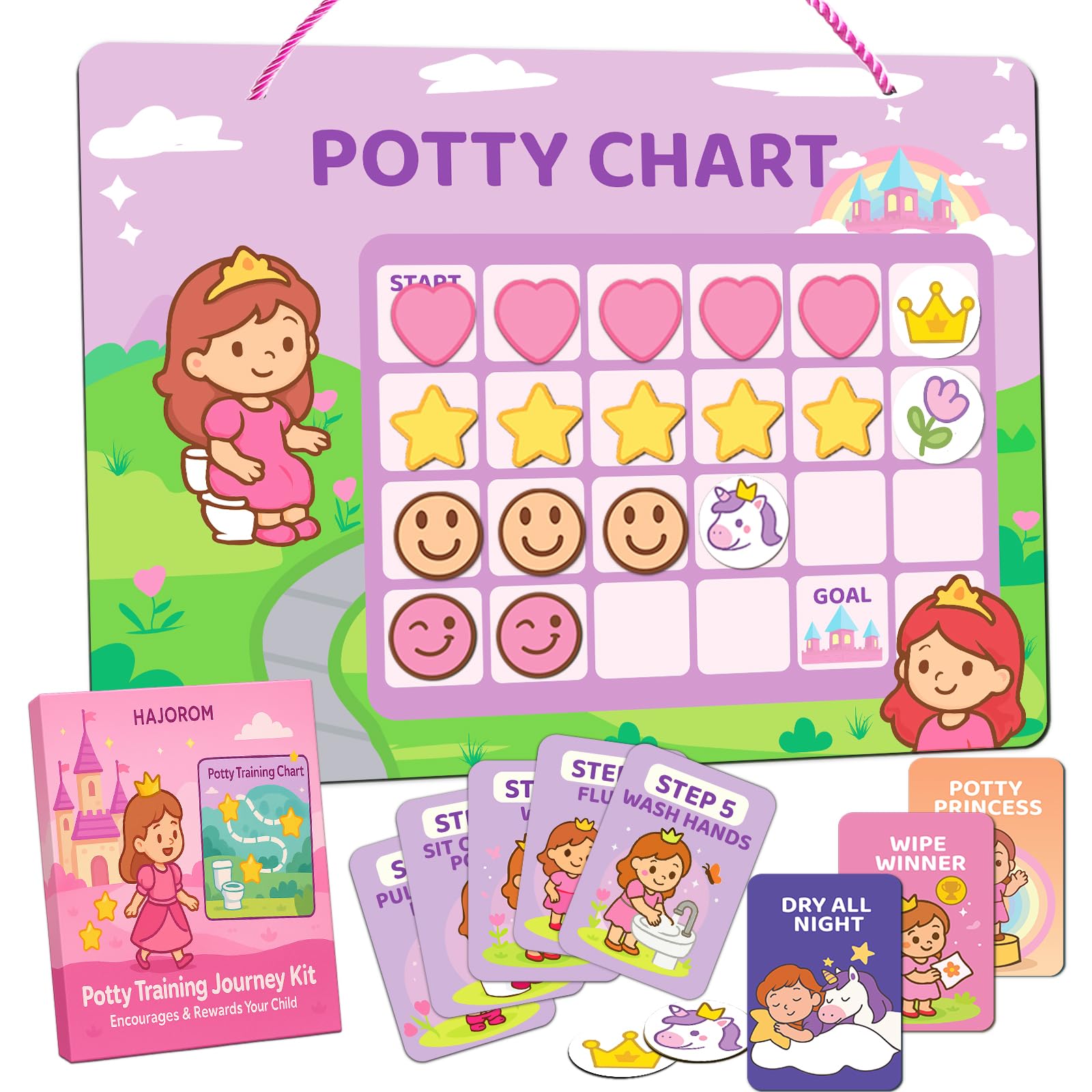 HAJOROM Potty Chart mainboard with magnets for reusable training.