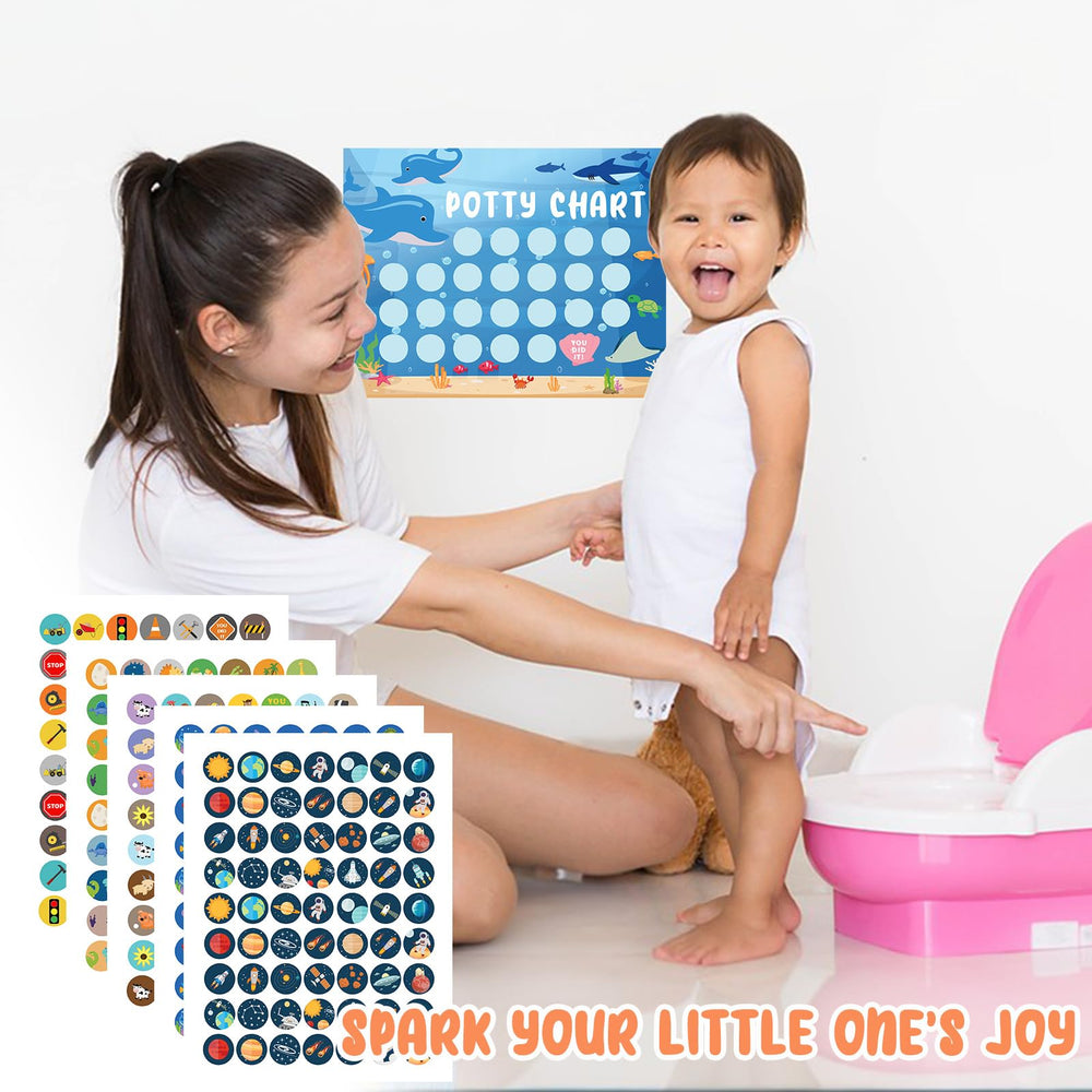 HAJOROM marine-themed potty chart poster with vivid imagery for youngsters.