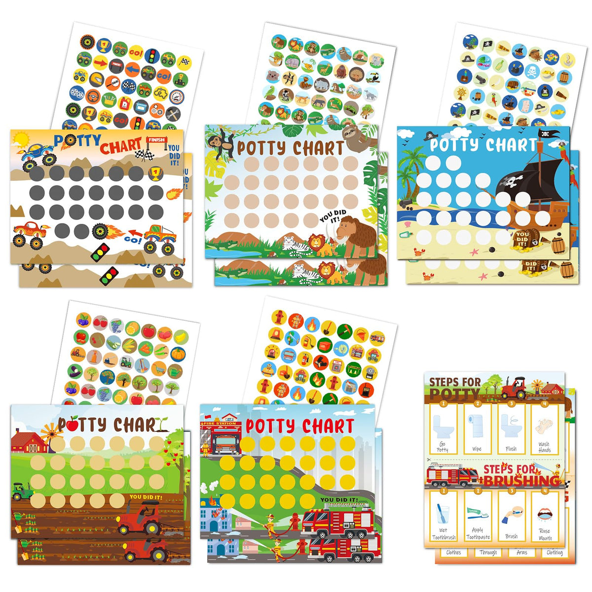 HAJOROM potty chart in monster car theme encourages joyful toilet training progress