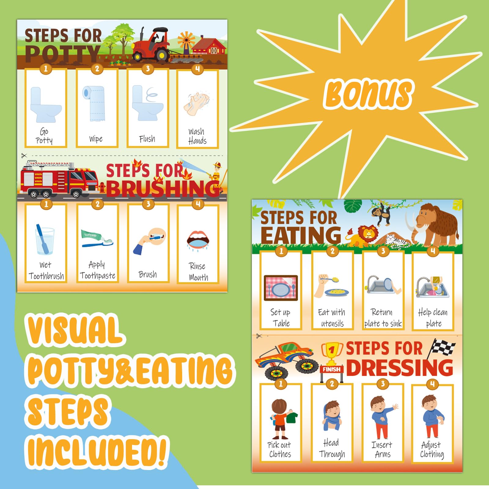 HAJOROM potty chart pirate theme adds fun motivation for daily steps
