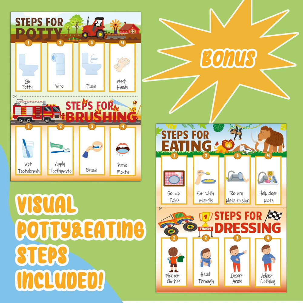 HAJOROM potty chart pirate theme adds fun motivation for daily steps