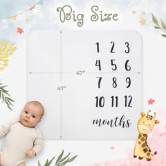 HakoBaby reversible milestone blanket showing front pattern and soft back for versatile looks.