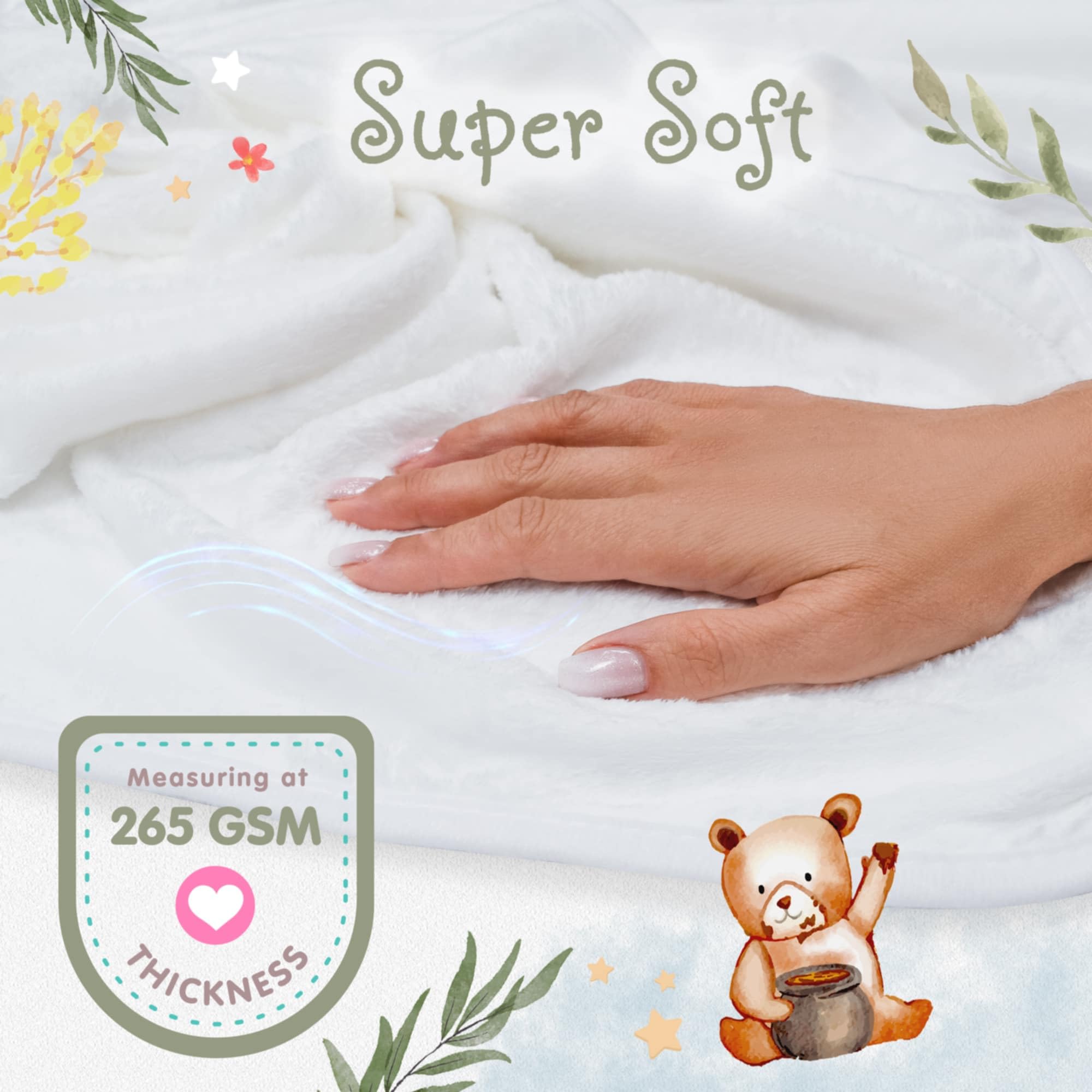 HakoBaby soft 265GSM flannel fleece blanket for cozy photo sessions.