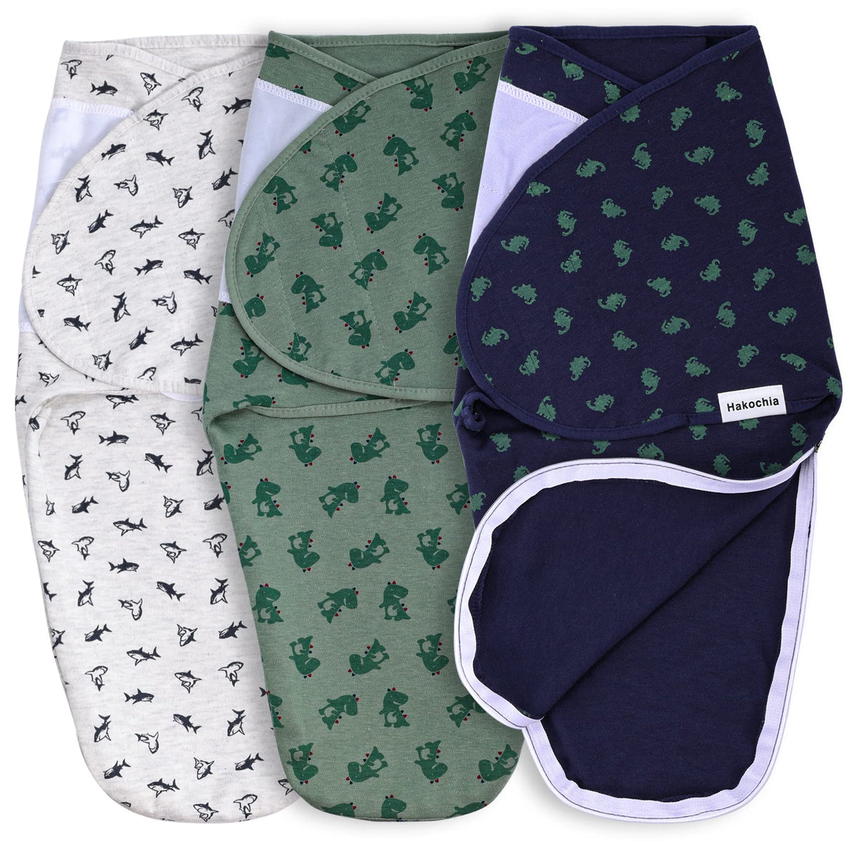 Hakochia baby swaddle with zipper closure for quick diaper changes.