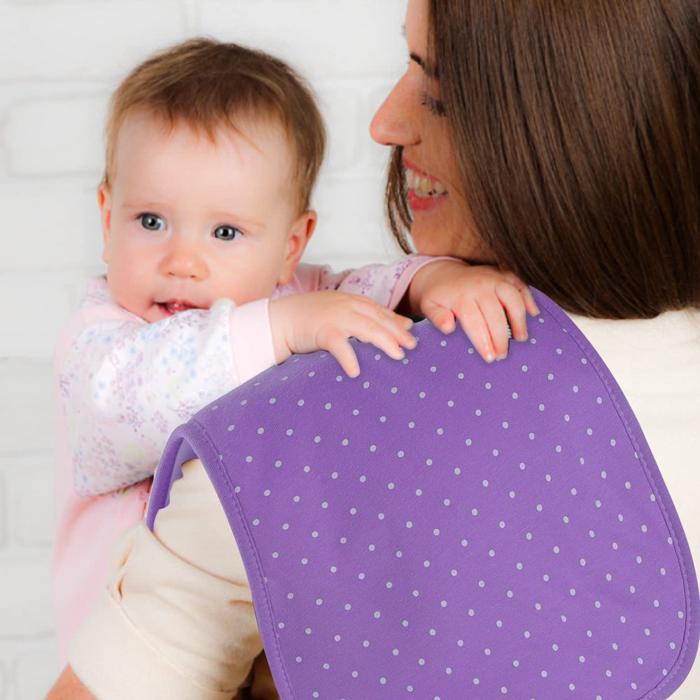 Unfolded cloth shows generous size for multiple spit-ups.