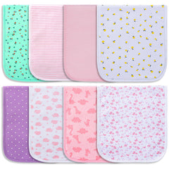 Hakochia burp cloths 8-pack front view in neutral colors for baby