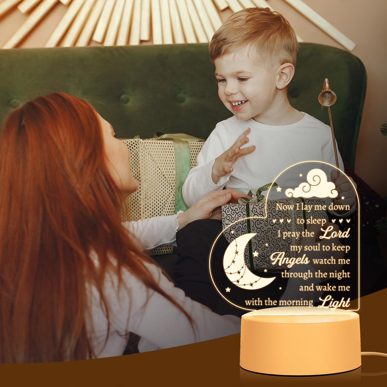 Hakumata night light with bedtime-prayer glow for peaceful routines
