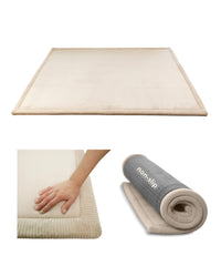 Hakuna Matte CloudSoft baby play mat in beige with coral velvet for spacious floor time.