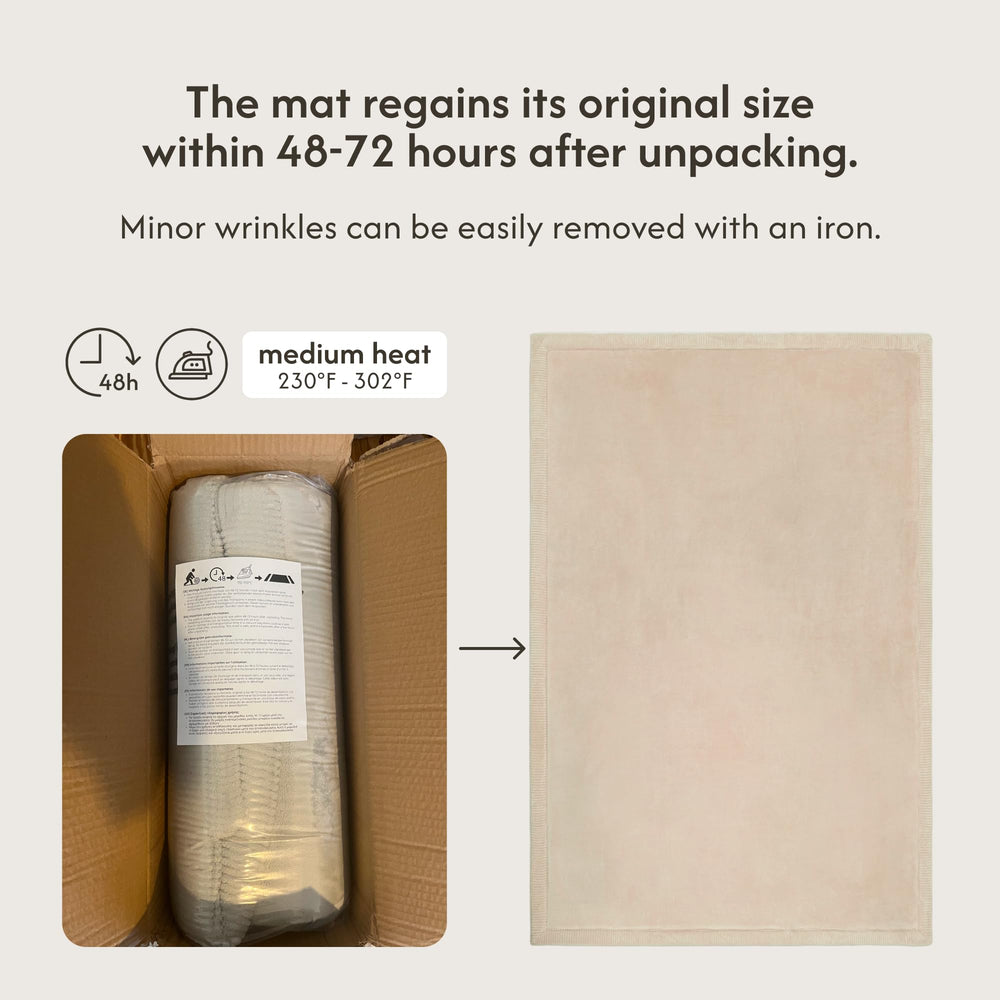 Hakuna Matte CloudSoft water-repellent surface for quick spill cleanup.