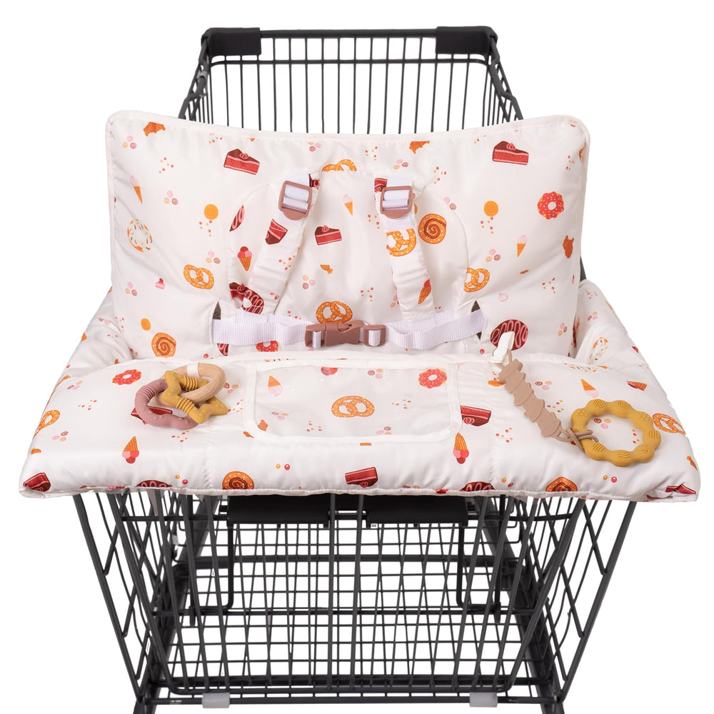 HALAA VAUVA 2-in-1 shopping cart cover in dessert color ready for a quick setup on a cart