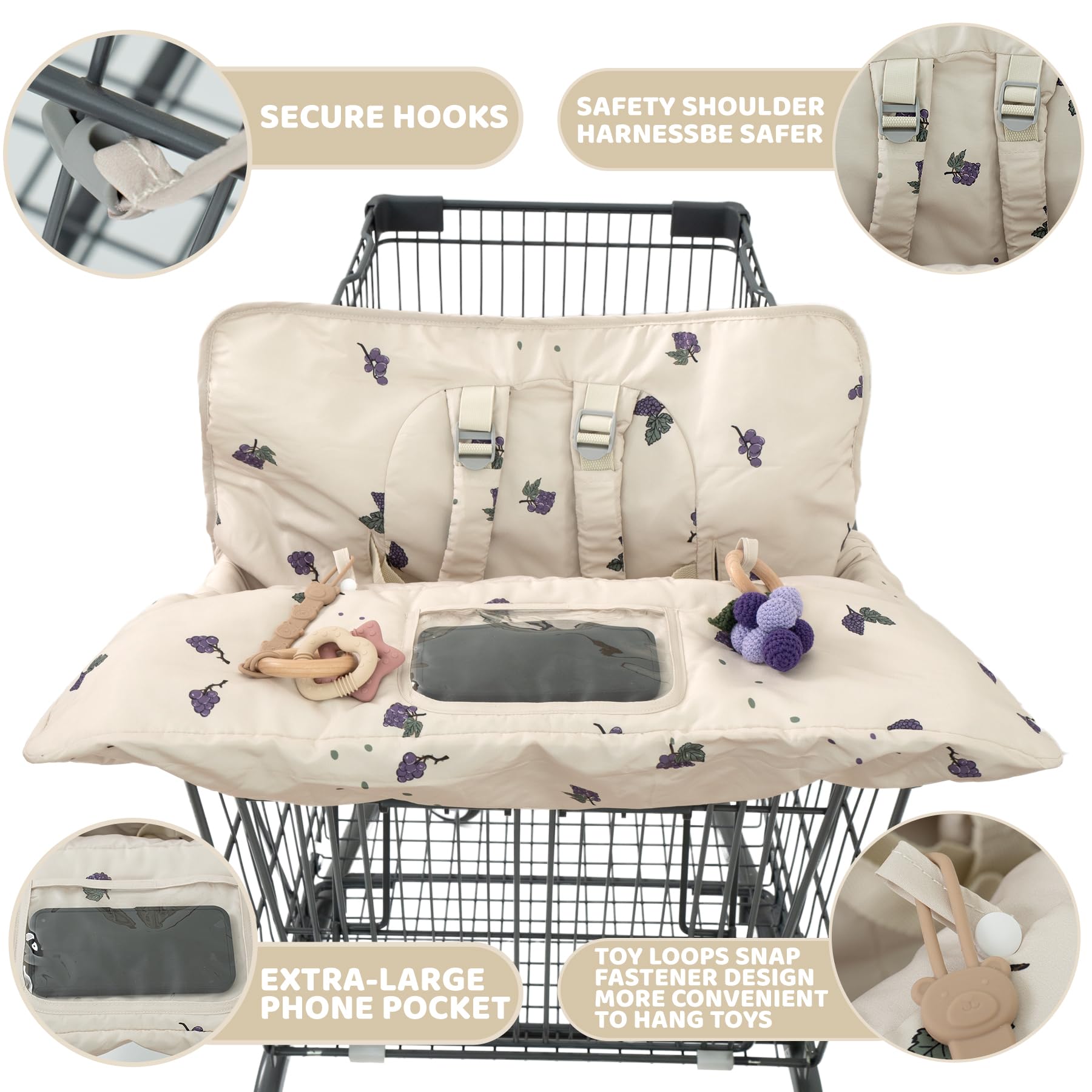 HALAA VAUVA baby cart seat cover foldable storage bag in grape highlights portability