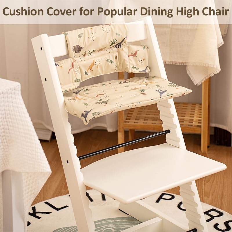 HALAA VAUVA dinosaur seat pad adds soft seating during dining.