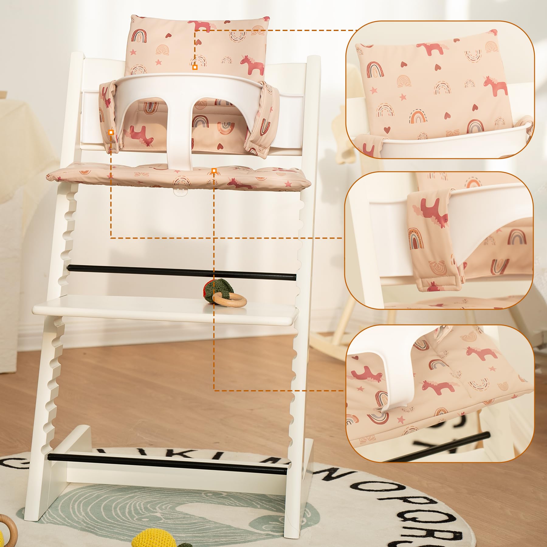 HALAA VAUVA seat-base cushion keeps child supported and tidy