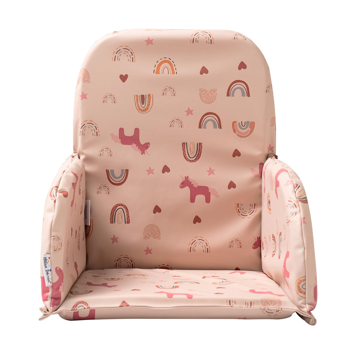 HALAA VAUVA baby high chair cover DJ Pink on chair for comfortable meals