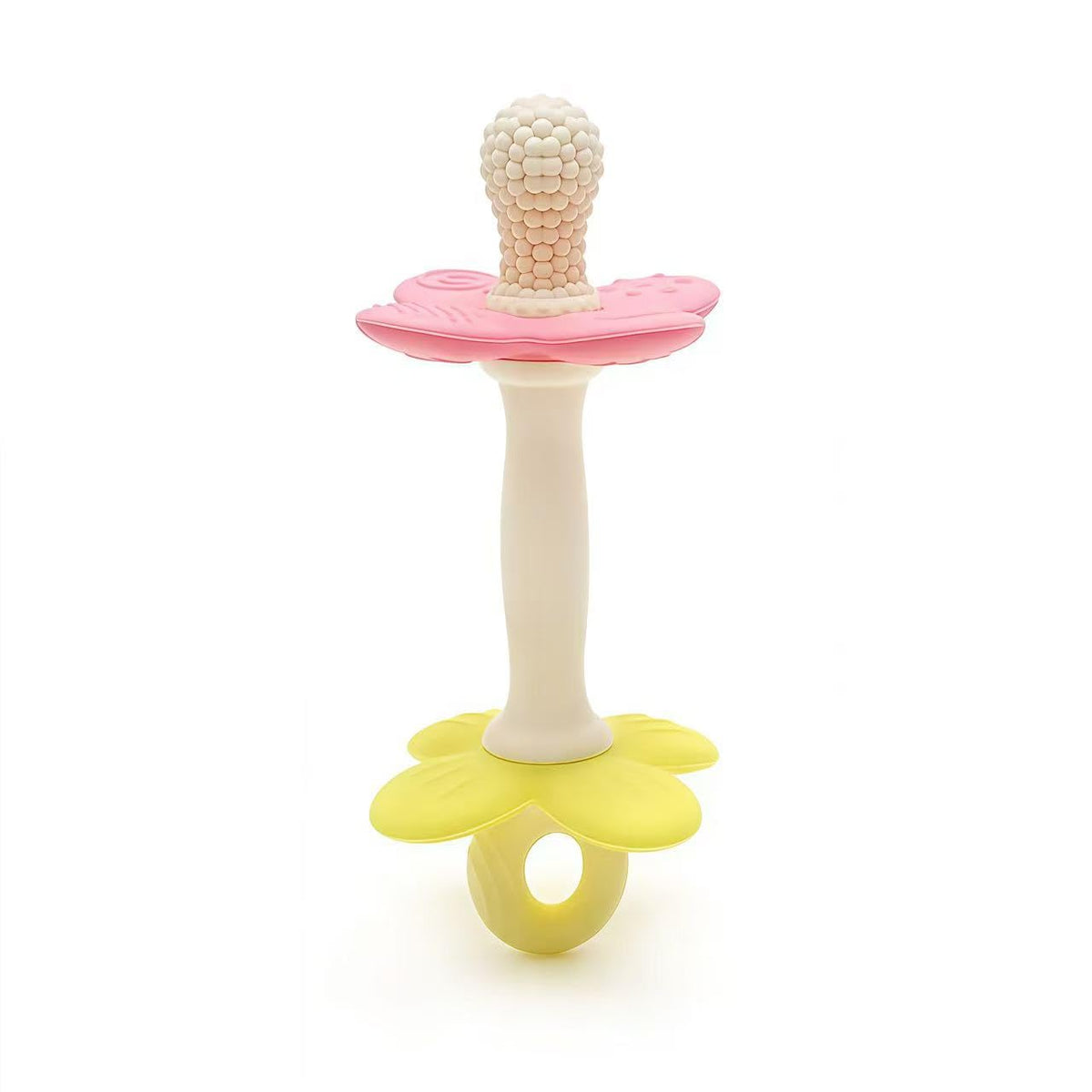 HALAA VAUVA baby teether with flower textures for gentle gum relief.