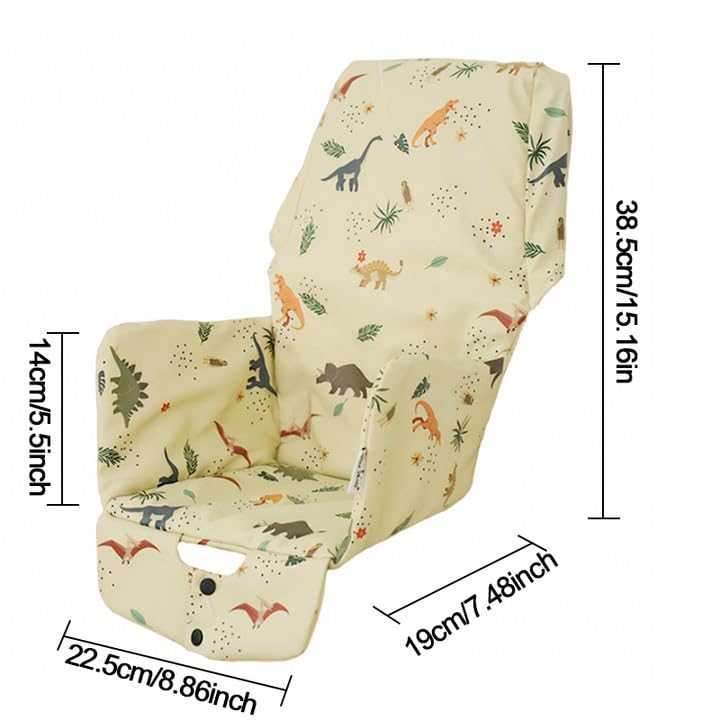HALAA VAUVA dinosaur pattern highlights playful dining while protecting chair surface