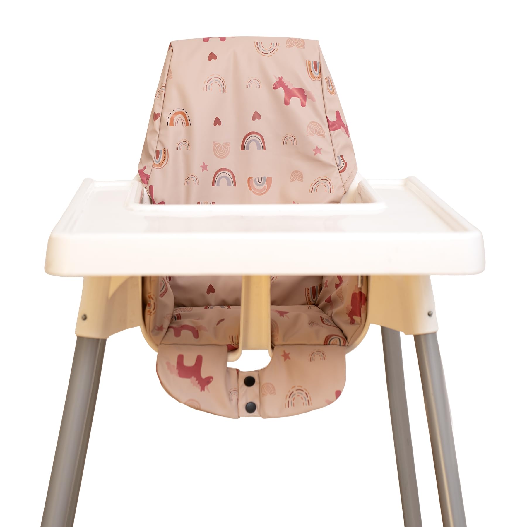 HALAA VAUVA high chair pad with Antilop fit in DJ Pink, secure and colorful