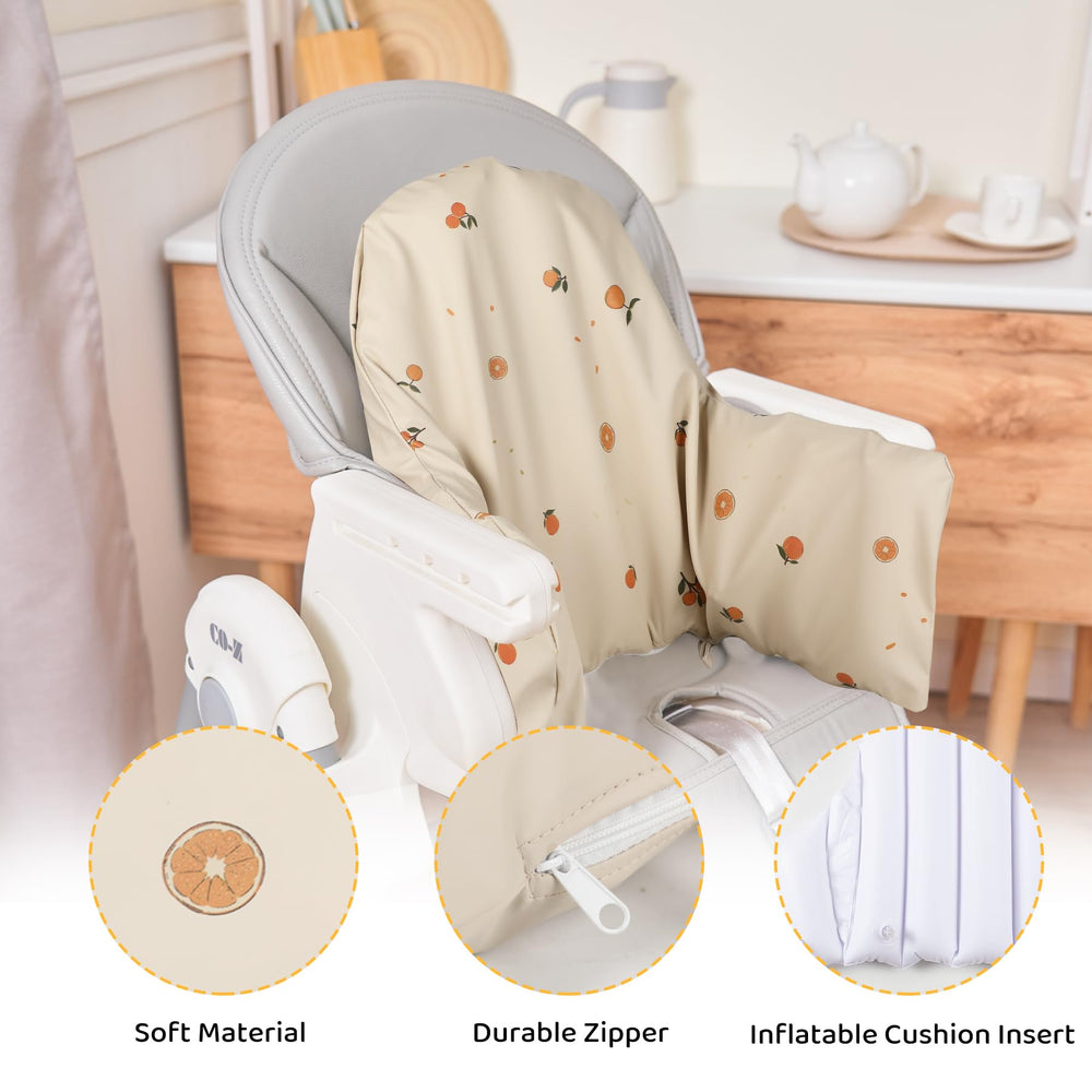 HALAA VAUVA inflatable inner lining lets you customize cushion firmness during meals.