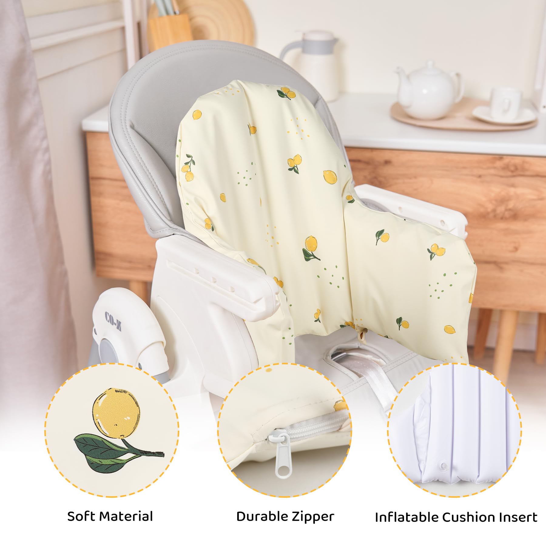 HALAA VAUVA inflatable inner lining lets you adjust firmness for comfort at meals
