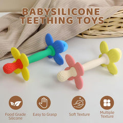 HALAA VAUVA silicone teether easy-grip design for tiny hands.