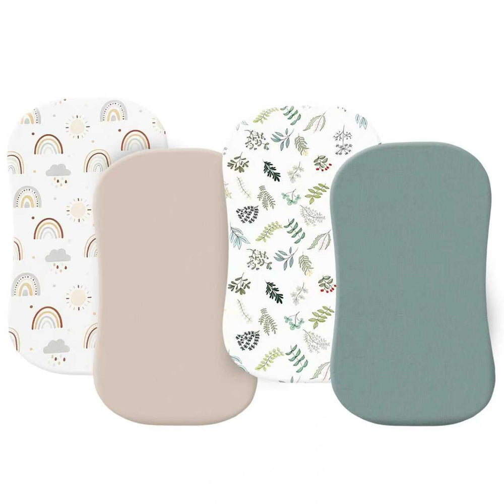 Haleeone bassinet fitted sheet mint green with elastic edge for snug 18x30 fit