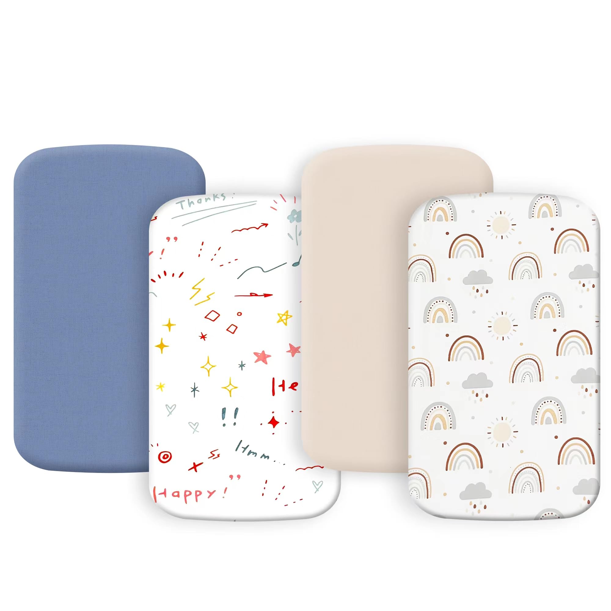Haleeone bassinet sheet blue pack offers soft, breathable comfort for baby sleep.