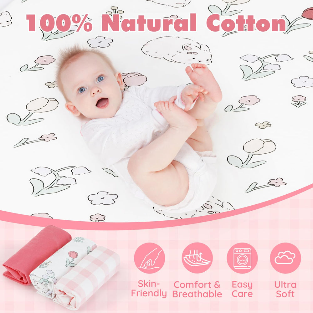 Elastic-edge Haleeone bassinet sheet for snug, secure mattress fit
