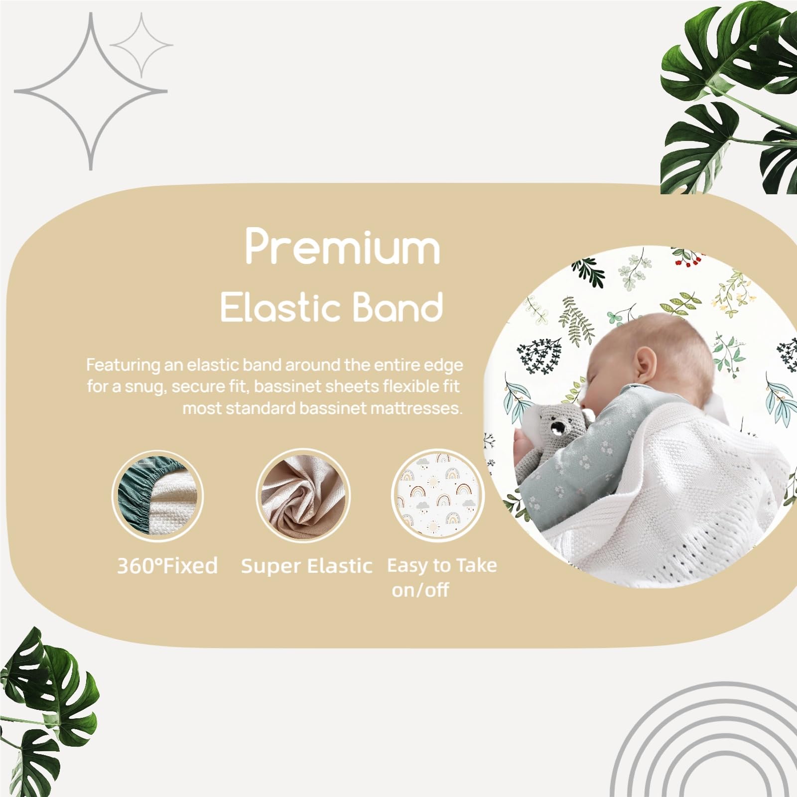 Haleeone breathable polyester sheets help keep bassinet cool and dry for restful sleep