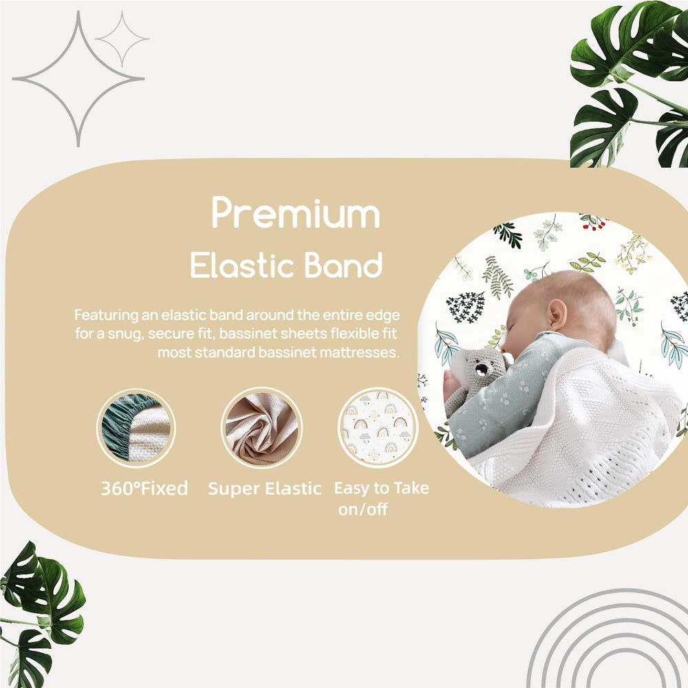 Haleeone bassinet sheets closeup shows soft premium polyester texture