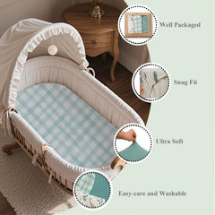 Haleeone stretch-fit bassinet sheets stay in place during restless baby movement.