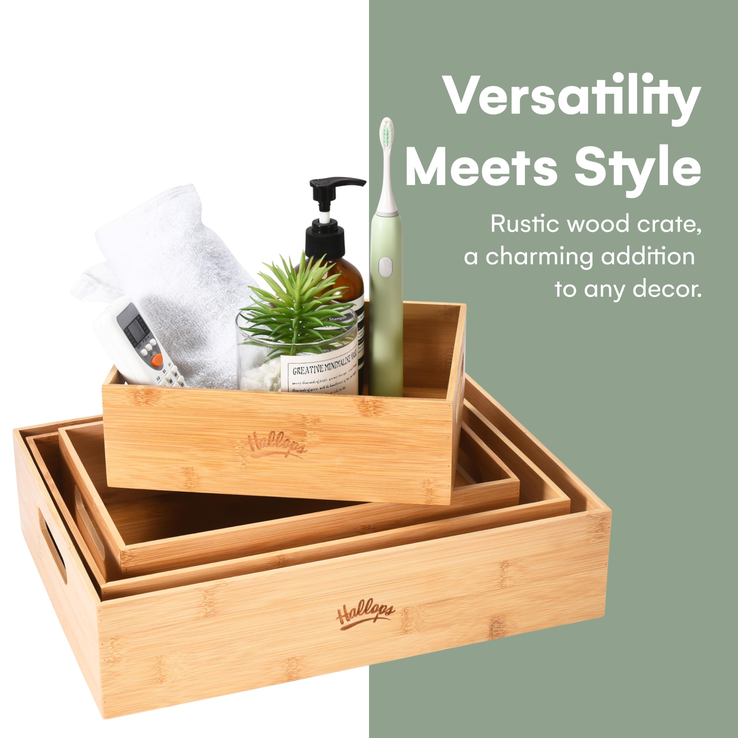 Hallops wooden nesting crates save space by stacking neatly.