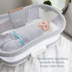 HALO Sleepsack Swaddle Hands-To-Face mode supports gentle self-soothing.