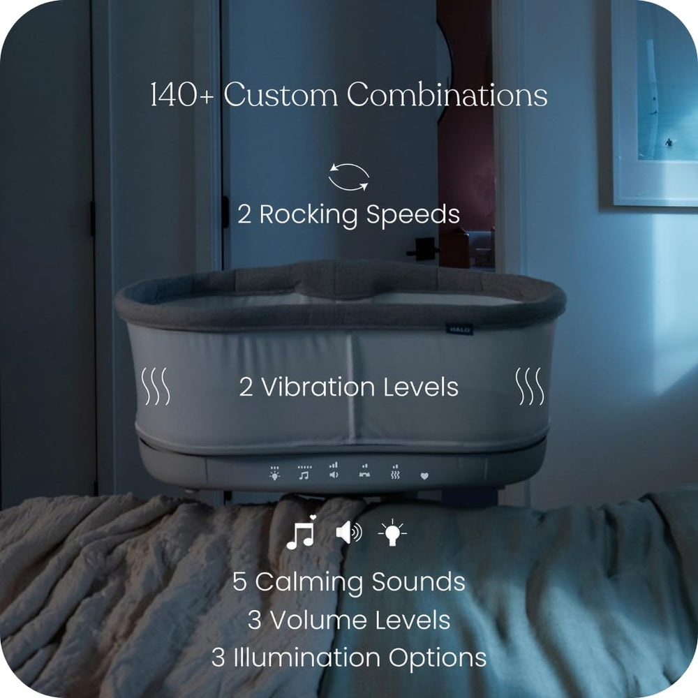 HALO BassiNest 360-degree swivel brings baby within arm's reach.