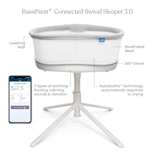 HALO BassiNest autosoothe technology responding to cries with gentle rocking.