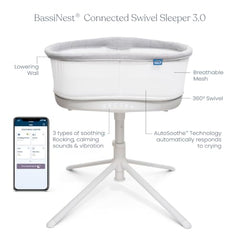 HALO BassiNest autosoothe technology responding to cries with gentle rocking.