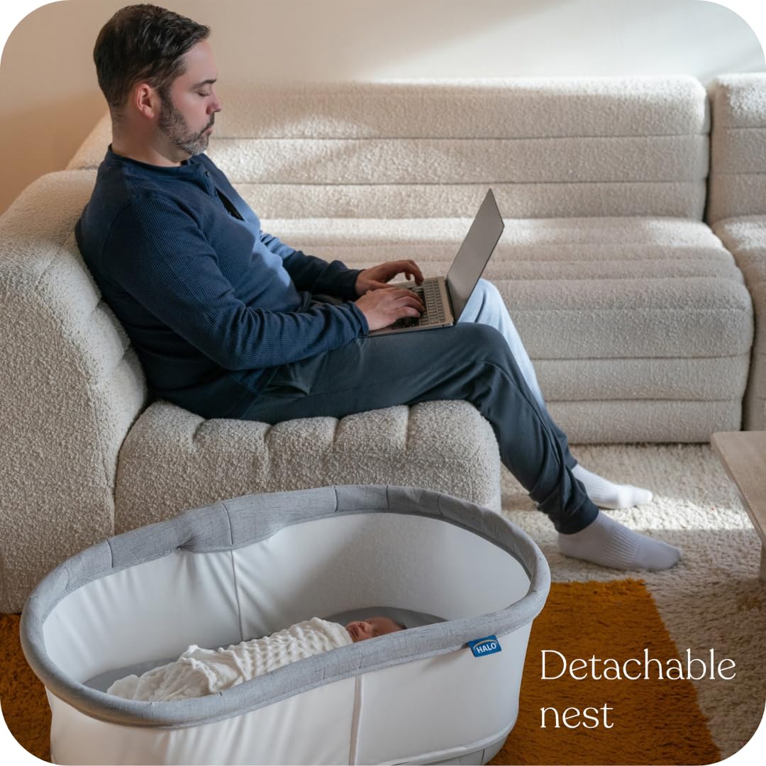 HALO BassiNest breathable mesh walls provide airflow and visibility.
