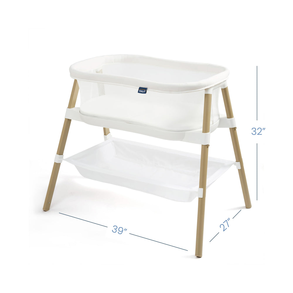Halo BassiNest Essential Sleeper serves as a space-saving bedside crib option.