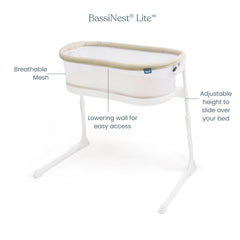 HALO BassiNest Lite lowering wall for easy access and soothing.