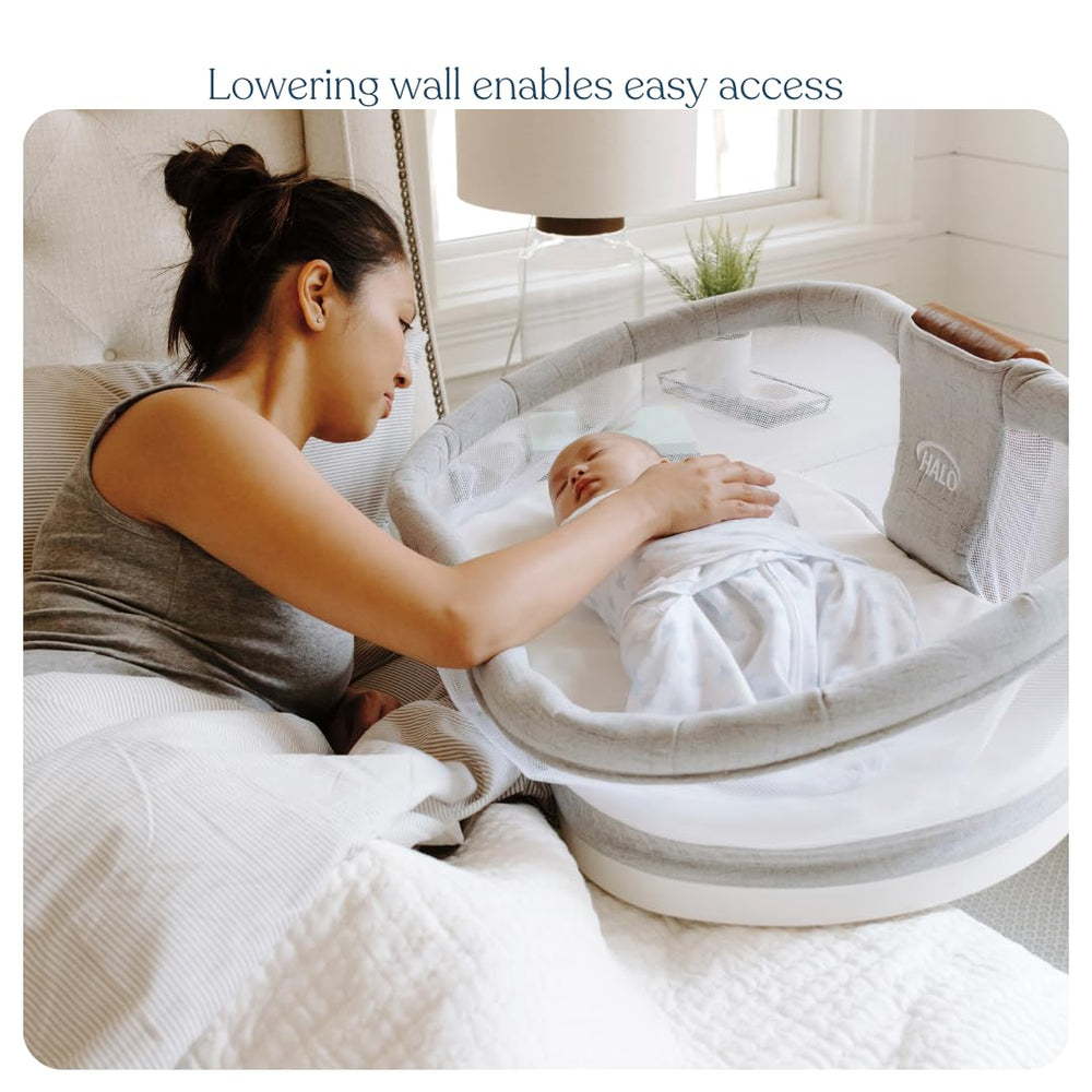 HALO BassiNest Luxe breathable mesh walls provide airflow and visibility