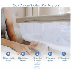 HALO BassiNest Luxe lowering-wall design for easy cuddle access