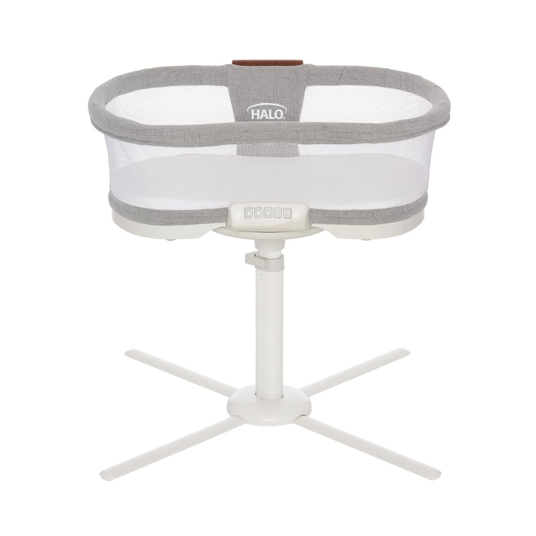 HALO BassiNest Luxe over-bed rotation for close sleep access and feeds