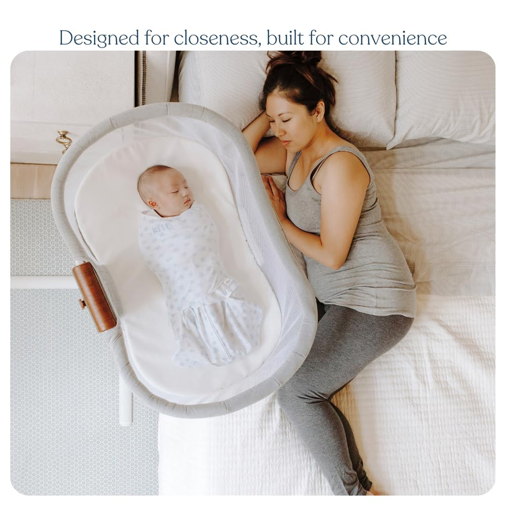HALO BassiNest Luxe white-noise nightlight softly calms baby