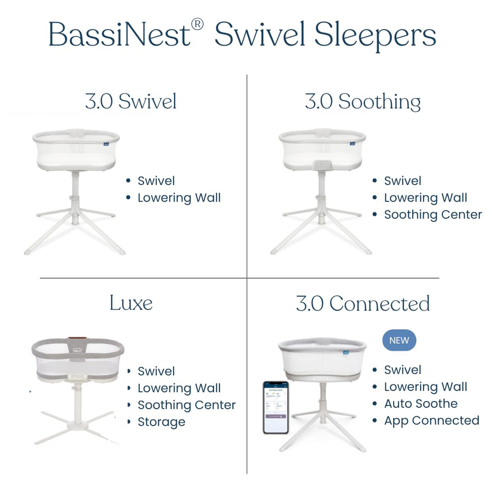 HALO BassiNest soothing sounds and vibrations for calm sessions.